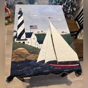 Warren Kimble Sailboat & Lighthouse Tapestry Throw Blanket